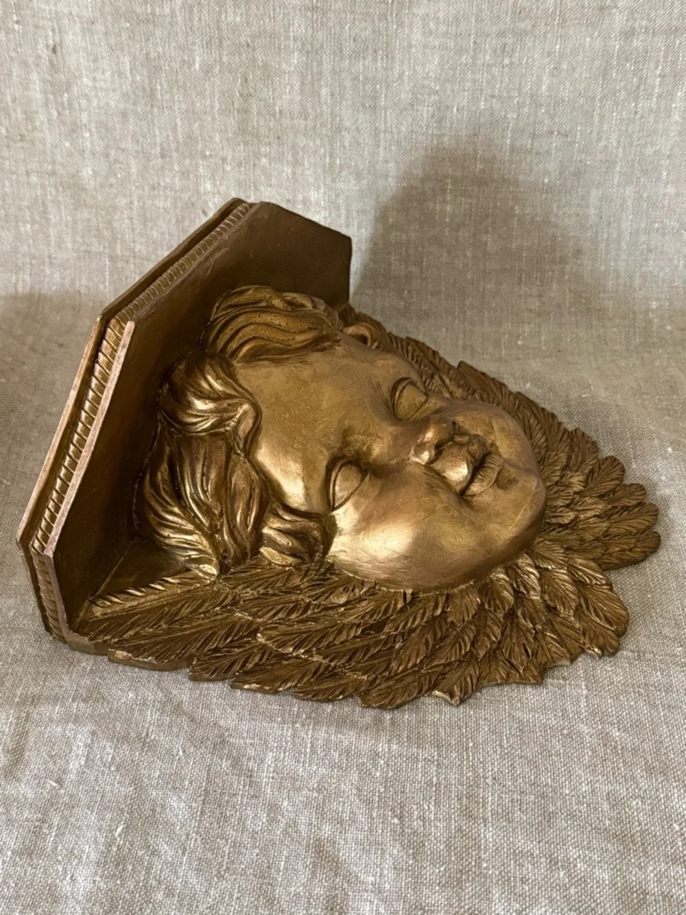 Vintage Gold Cherub Wall Sconce Shelf